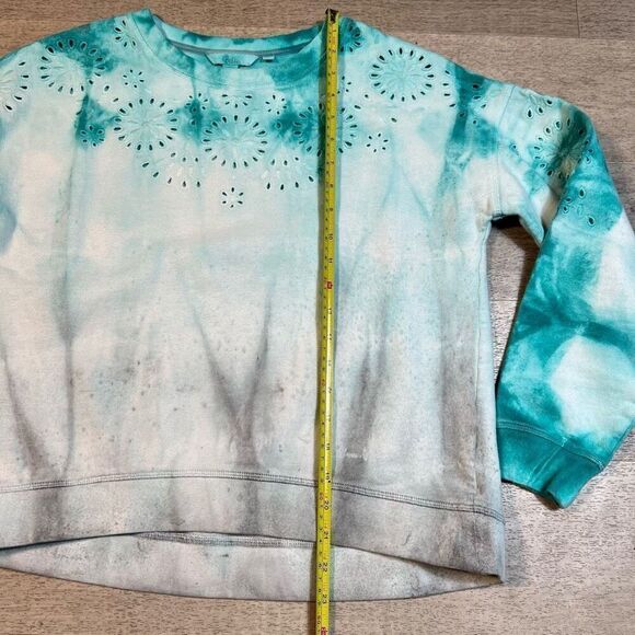 Boden Arabella Eyelet Ombré Tie-dyed Crewneck Pullover Sweatshirt, Women’s Small - Picture 4 of 13